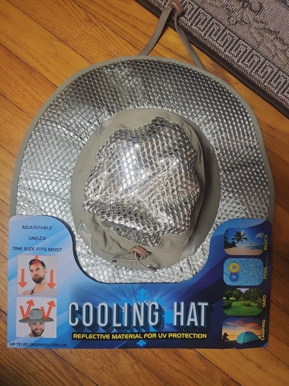 Men's Silver Reflective Cooling Sun Hat – Adjustable UV Protection